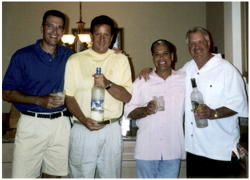 Peter Paul Olszewski Jr. (first on left) is shown with a convicted drug dealer and a crooked judge, Mike Conahan (last on right)