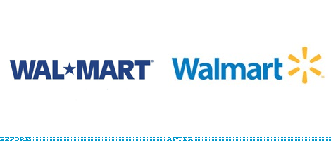 The old and new Walmart logo.