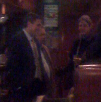 Wanna-Be-Congressman Lou Barletta chats with Lackawanna County DA Andrew Jarbola (not seen) while his handlers look on.