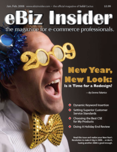 Cover of the January / February 2009 Issue of eBiz Insider Magazine