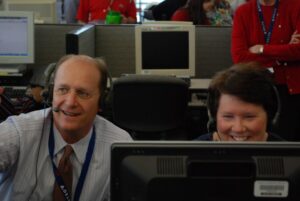 From Delta Airlines Facebook Page - "This week Delta CEO Richard Anderson answered customer calls in recognition of the great work of our Reservation Sales teams. Enjoy this photo of Richard and Reservations rep Lori Sauer from Cincinnati!"
