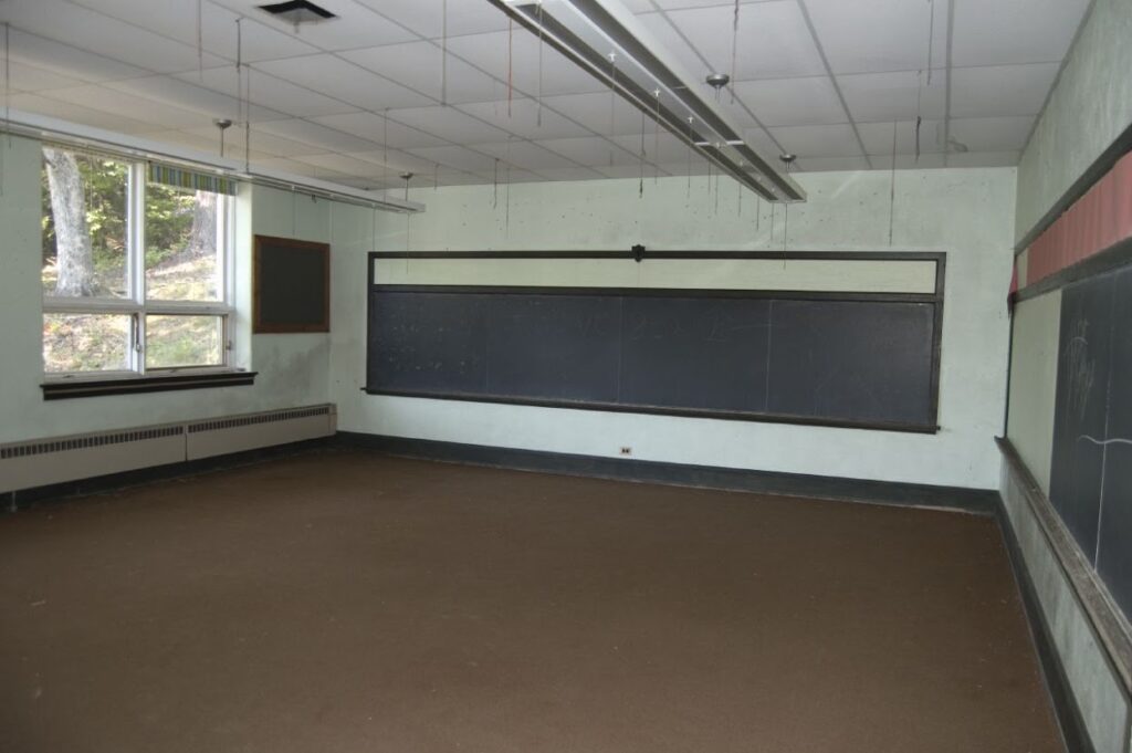 One of the former classrooms that was in fairly good condition despite years of neglect and decay.