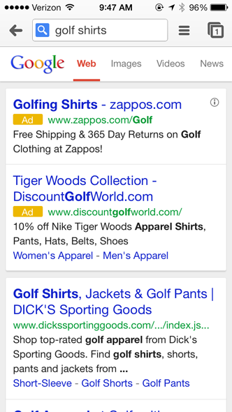 Google mobile ad changes