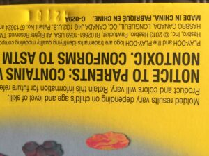 Copyright date on the Play-Doh Cake Mountain playset