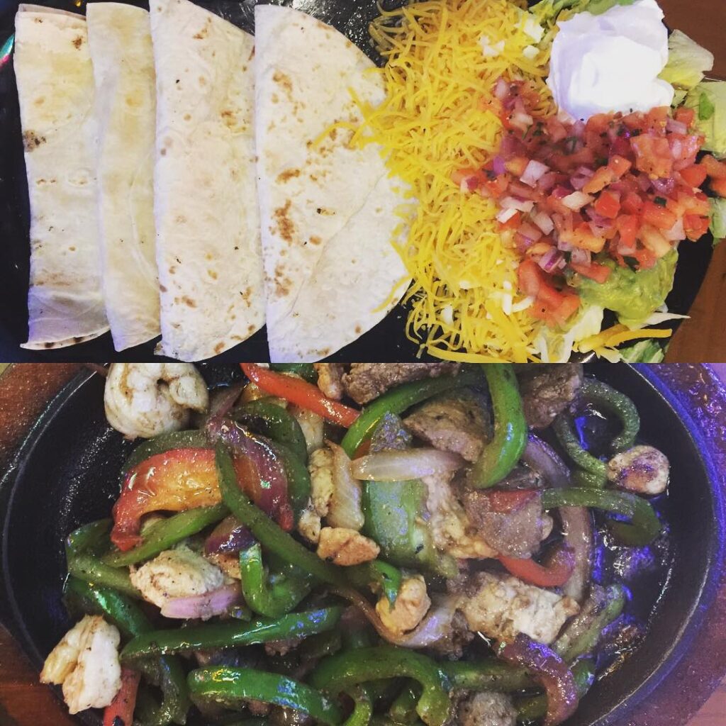 Chicken, steak and shrimp fajitas from Quarterdeck in Fort Lauderdale