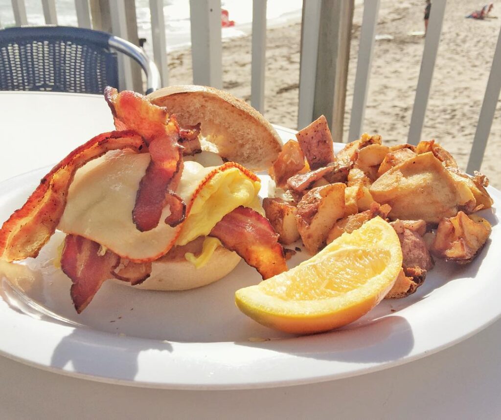 Benny's Classic - a breakfast bagel sandwich - from Benny's on the Beach in Lake Worth