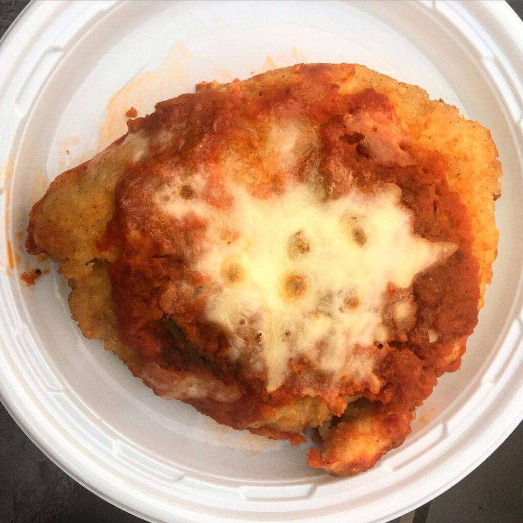 Pollo alla Parmigana – Breaded Breast of Chicken, Tomato, Parmesan and Mozzarella Cheese from the International Flower & Garden Festival at Epcot