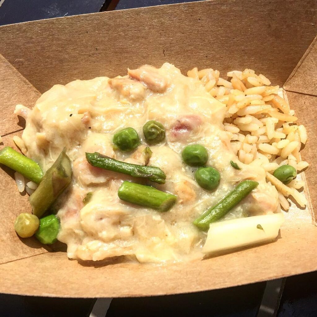 Chicken Fricassee with Green Asparagus and Peas served with Uncle Ben’s® Rice Pilaf from the International Flower & Garden Festival at Epcot