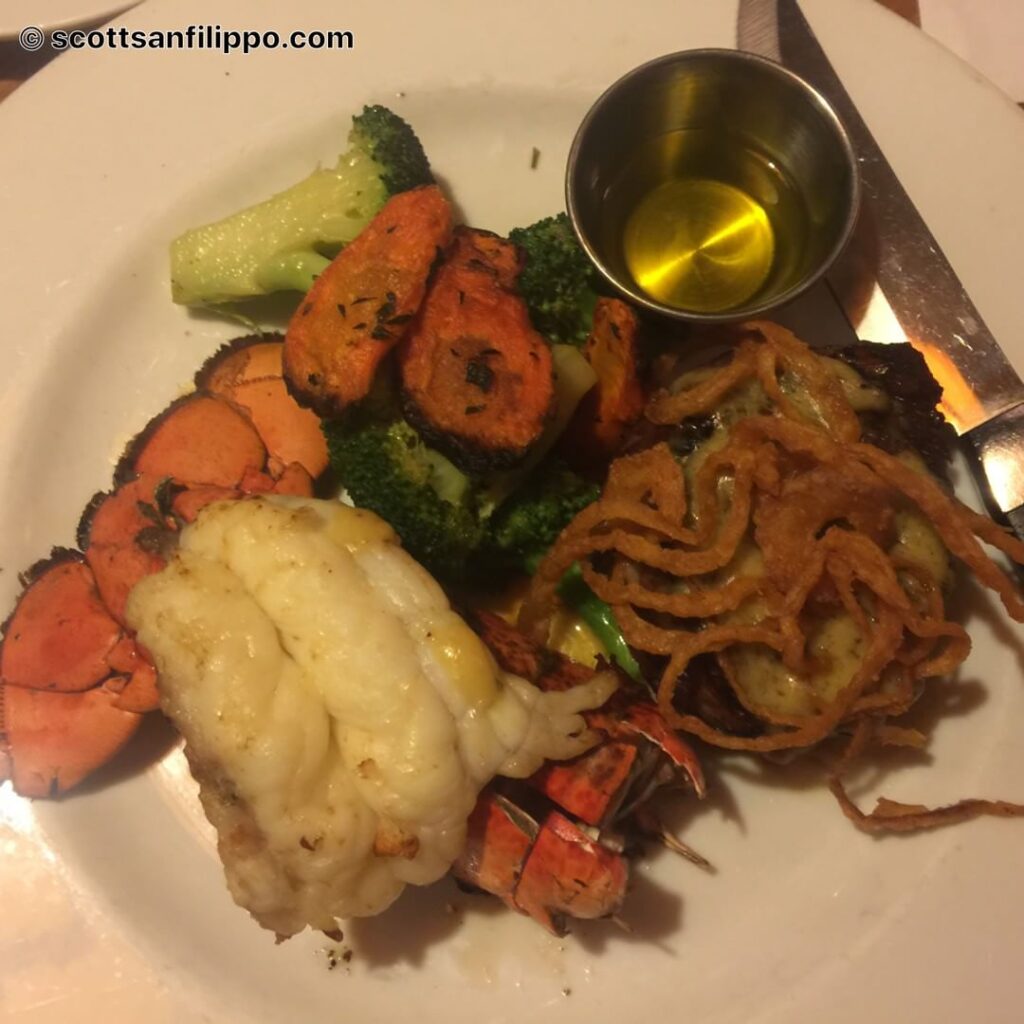 Sirloin steak and lobster tail from Sea Watch on the Ocean in Fort Lauderdale