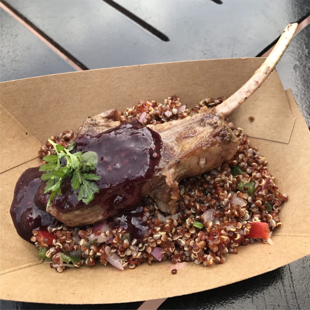 Lamb chop with Quinoa Salad and Blackberry Gastrique from the International Flower & Garden Festival at Epcot
