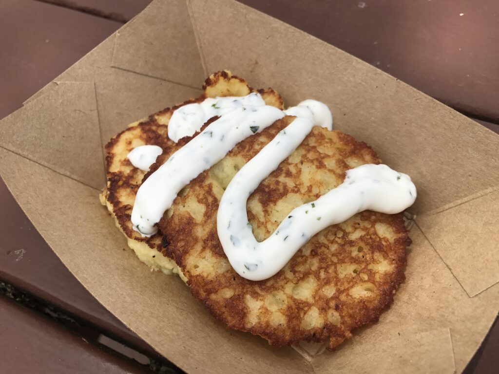 Potato Pancakes with an Herb Sour Cream from the International Flower & Garden Festival at Epcot