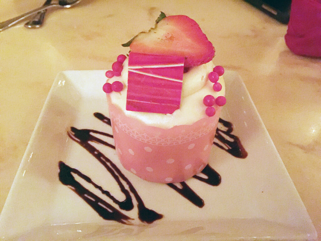 Strawberry Cupcake from Be Our Guest in Disney's Magic Kingdom in Orlando