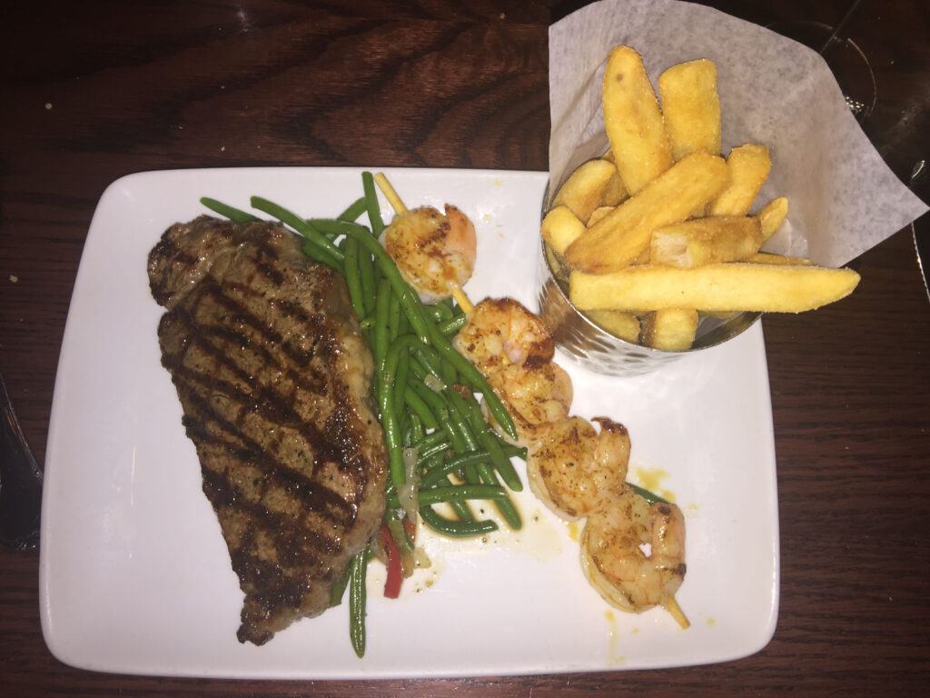 New York Strip and Grilled Shrimp from Be Our Guest in Disney's Magic Kingdom in Orlando
