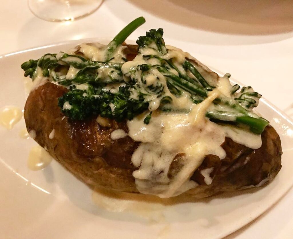 Loaded Baked Potato from Steakhouse 55 inside the Disneyland Hotel in Anaheim, CA