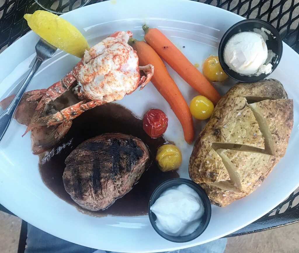 Filet Mignon and Lobster Tail (surf and turf) from Bar Harbor at Cedar Point in Sandusky, OH