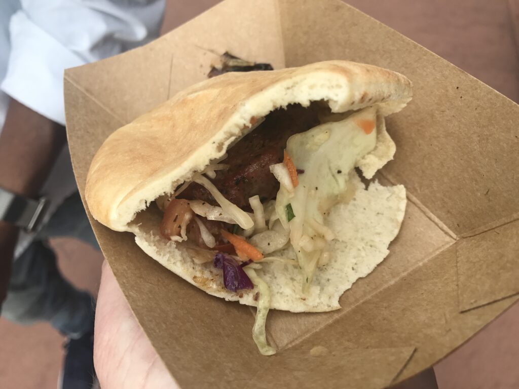 Kefta Pocket: Seasoned Ground Beef in a Pita Pocket from Morocco at the 2017 Epcot International Food & Wine Festival