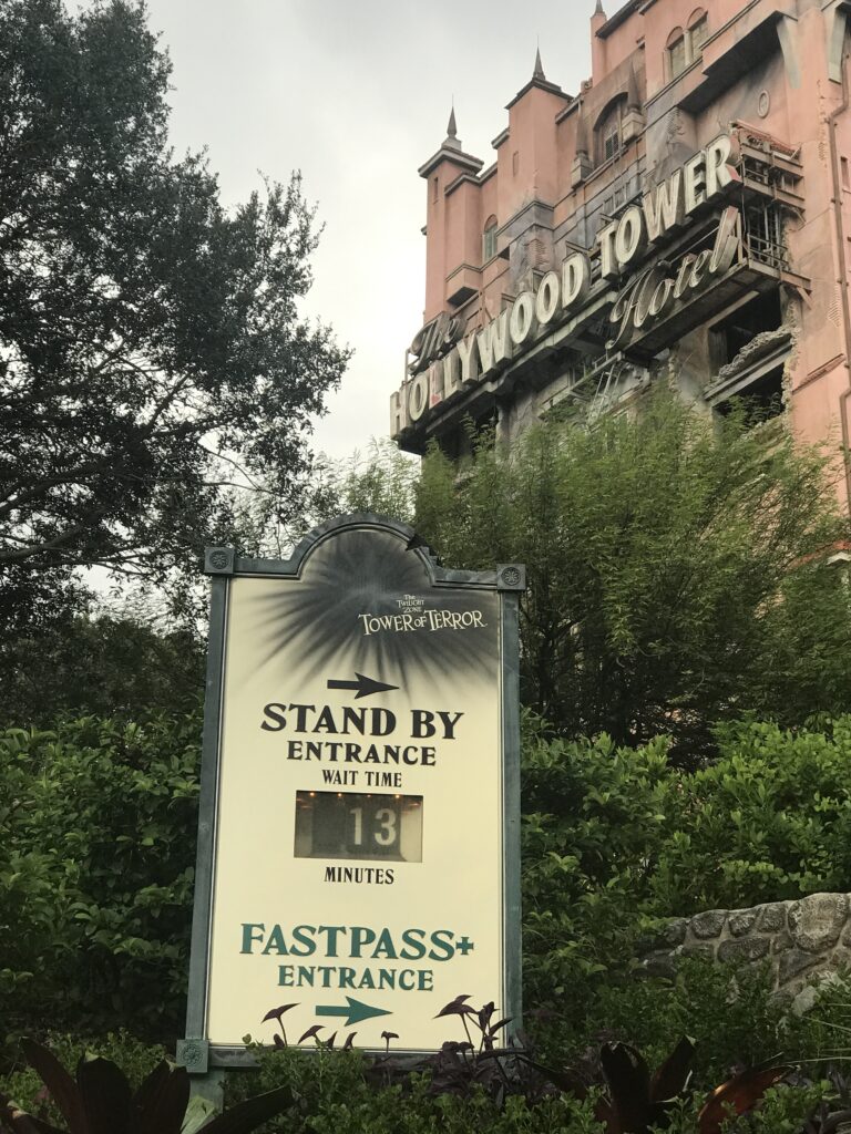 Lucky number 13 means there's no line for check-in at the Hollywood Tower Hotel!