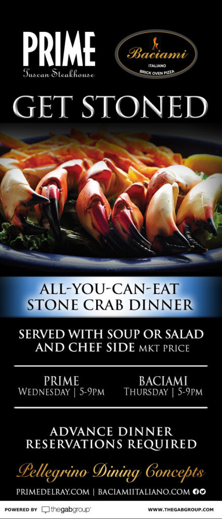 All You Can Eat Stone Crabs In Delray Boynton Beach Scott Sanfilippo All You Can Eat Stone Crabs At Prime In Delray Beach And Baciami