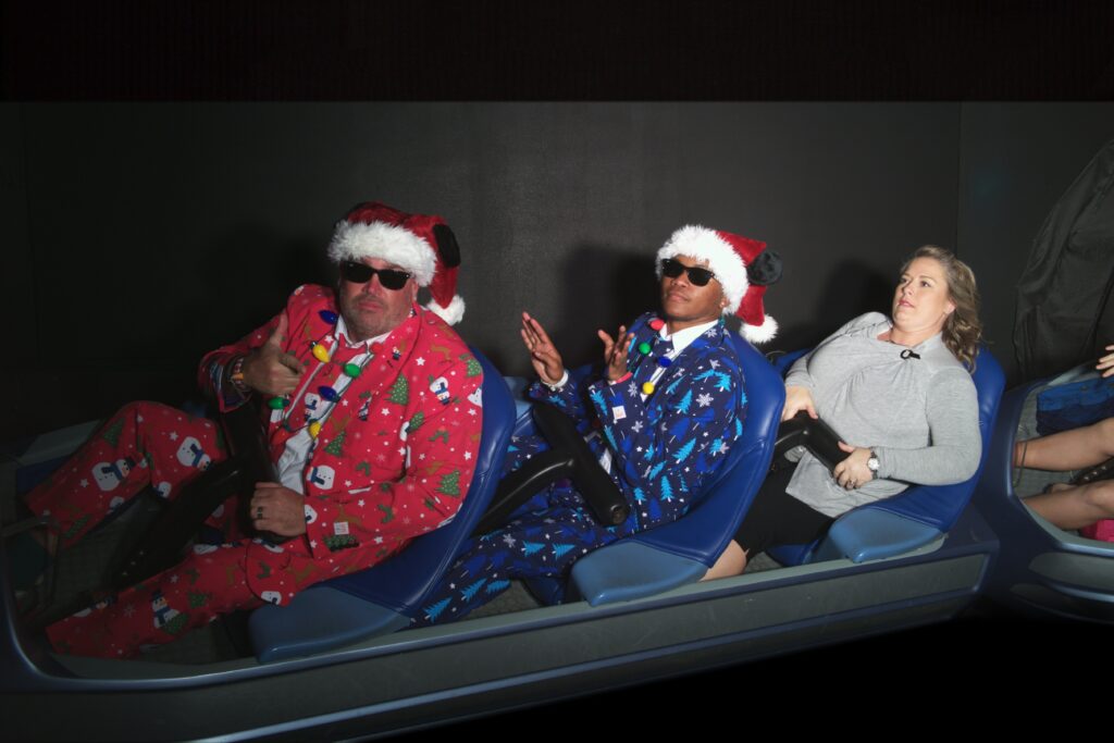 We traded Santa's sleigh for a rocket at Space Mountain during the holidays