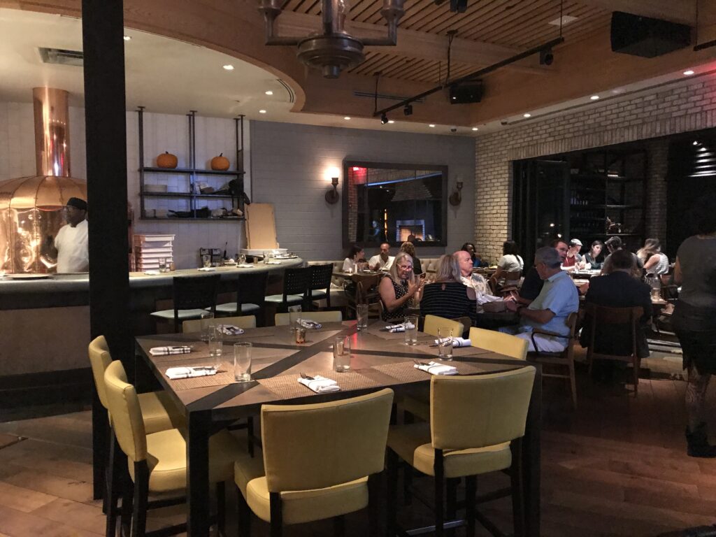 The open-air dining room at Slate in Orlando