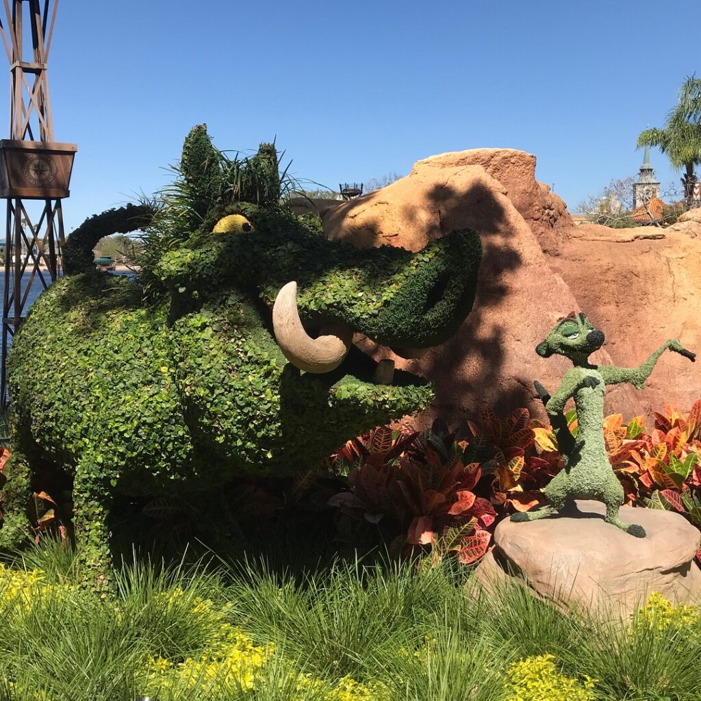 Lion King topiaries at the Epcot International Flower & Garden Festival