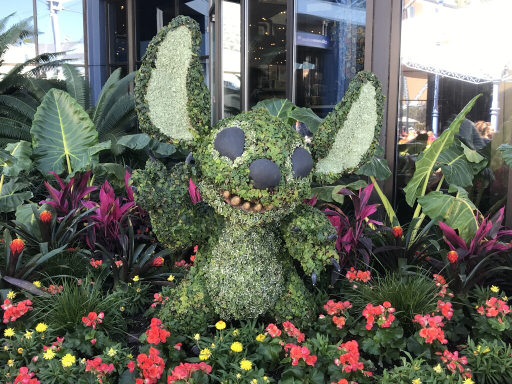 That rascal Stitch in topiary form at the Epcot International Flower & Garden Festival