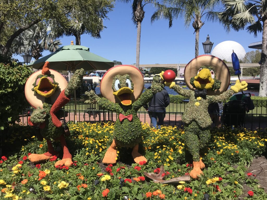 The Three Caballeros topiary at the Epcot International Flower & Garden Festival