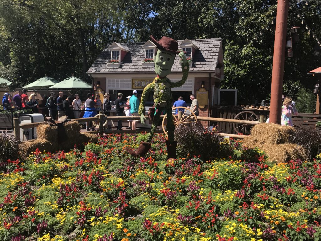 Woody from Toy Story topiary at the Epcot International Flower & Garden Festival