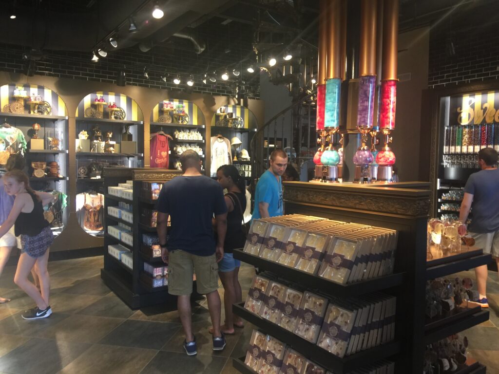 The gift shop at the Toothsome Chocolate Emporium and Dessert Foundry at Universal Studios Orlando