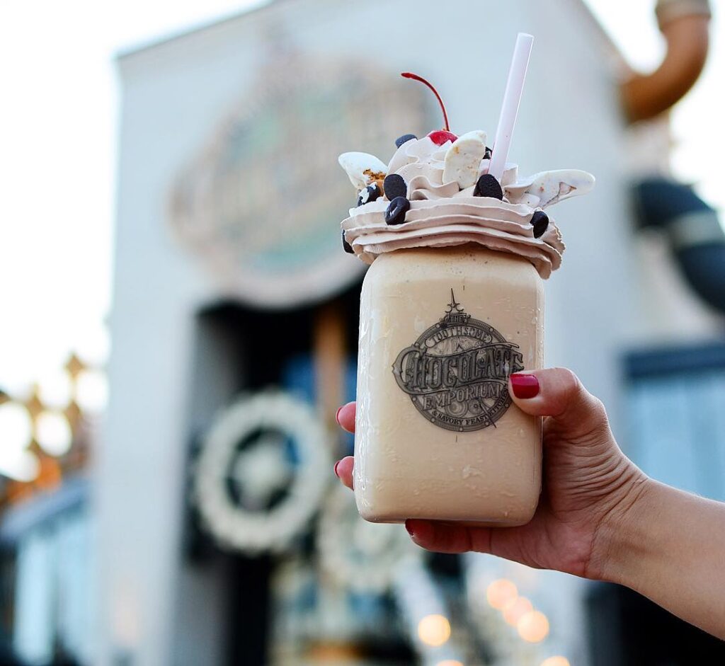 A milkshake from the Toothsome Chocolate Emporium and Dessert Foundry at Universal Studios Orlando. Photo credit: Universal Orlando Resort