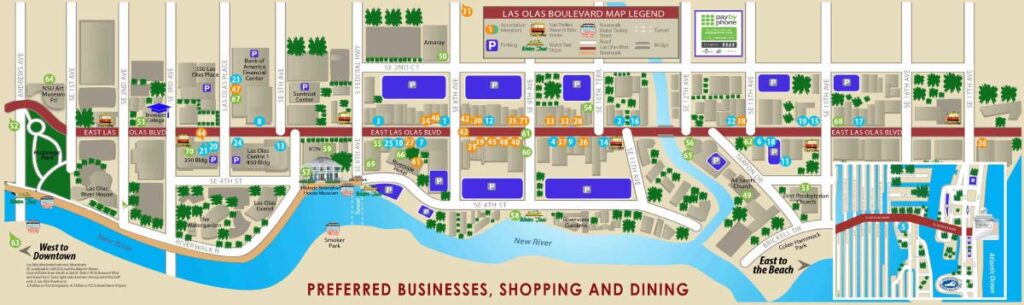 Map of Las Olas Blvd in Fort Lauderdale.  Photo courtesy: The Las Olas Association