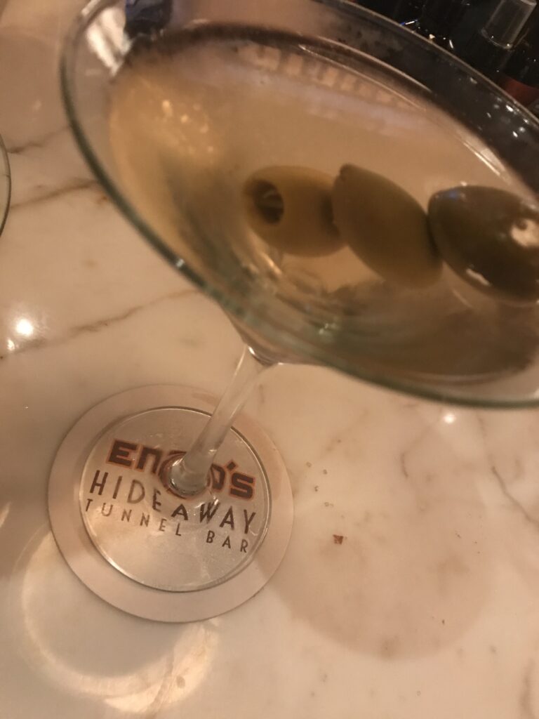 Dirty Martini from Enzo's Hideaway at Disney Springs in Orlando