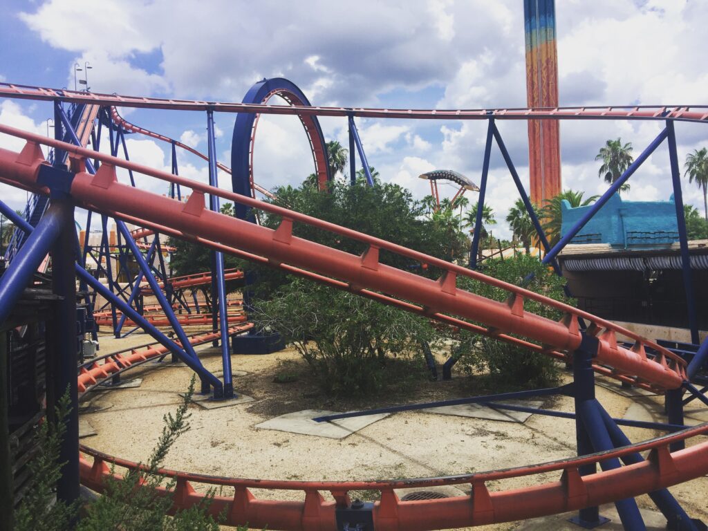 The Scorpion roller coaster at Busch Gardens, Tampa Bay FL