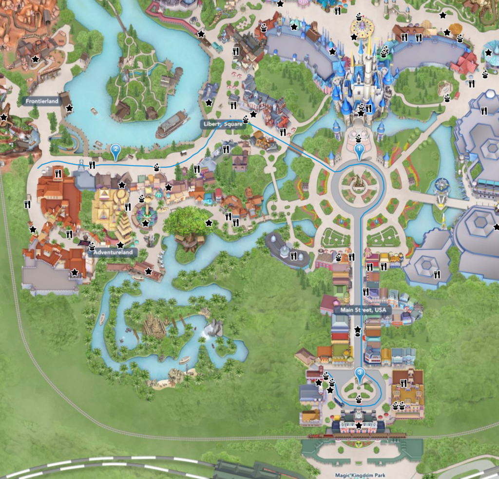 Disney's Festival of Fantasy Parade route map