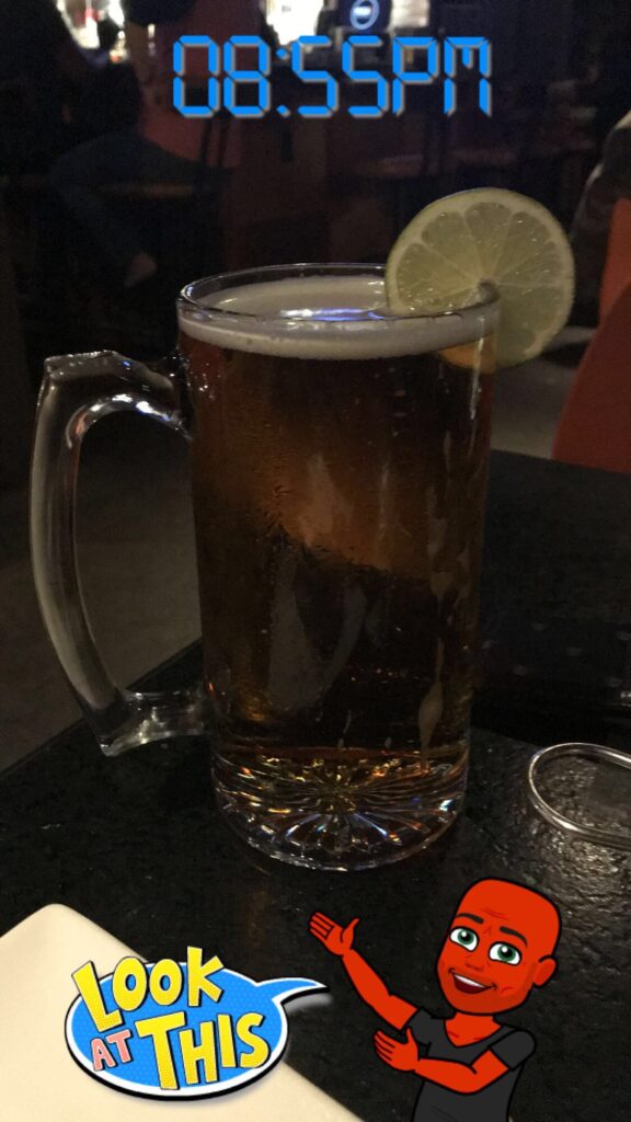 That's a big mug of beer - Modelo Especial from Mesa 21 in Orlando