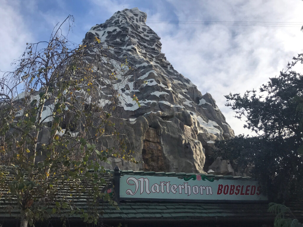 The Matterhorn Bobsleds ride at Disneyland in California