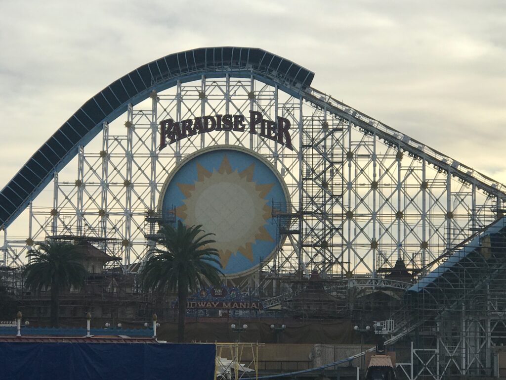 California Screamin' at Disneyland during it's transformation to the Incredicoaster