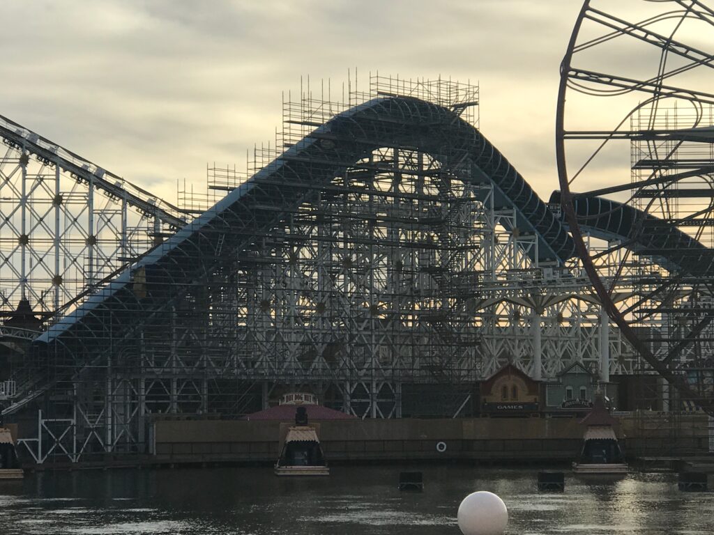 California Screamin' at Disneyland during it's transformation to the Incredicoaster