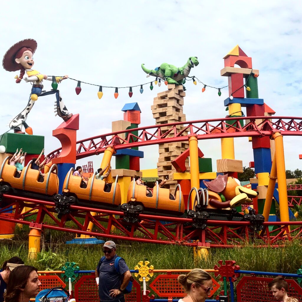 The Slinky Dog Dash roller coaster in Toy Story Land at Disney's Hollywood Studios