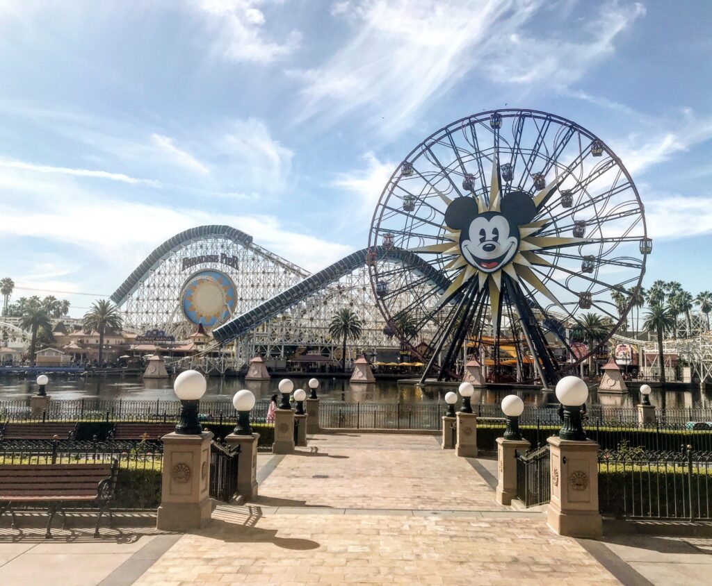 California Screamin' and Mickey's Fun Wheel at Disneyland prior to their transformation into the Incredicoaster and the Pixar Pal-a-Round