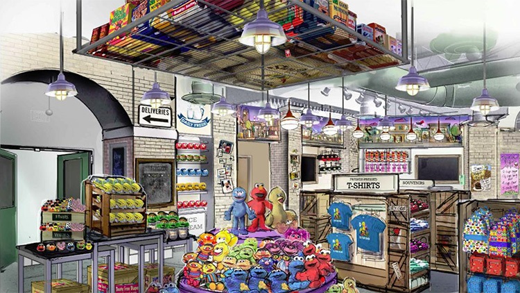 Artist rendering of the inside of Hooper's Store in Sesame Street opening March 27, 2019 at SeaWorld, Orlando. Photo credit: SeaWorld Parks & Entertainment