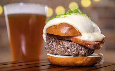 Bison Cheeseburger Melt Slider available at the 2019 Seaworld Orlando Craft Beer Festival