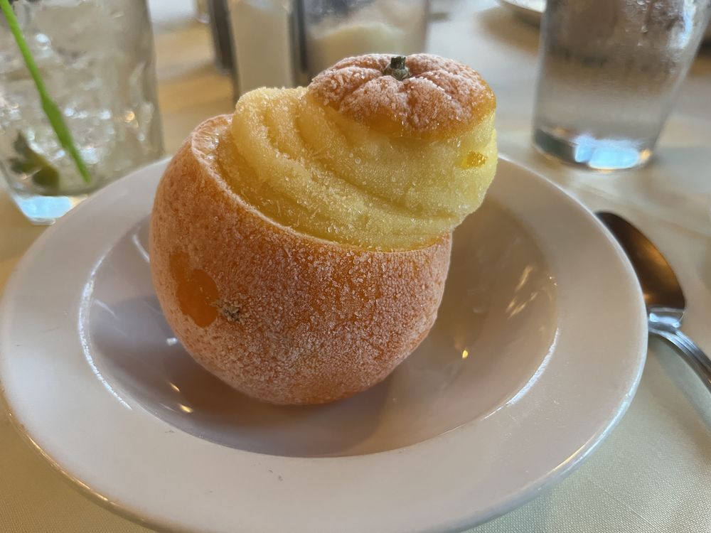 Orange Sorbet from Renzo's in Boca Raton